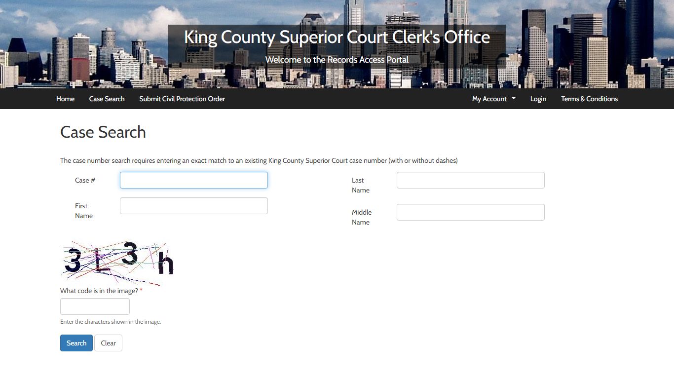 Case Search | KC-Script Portal - King County, Washington